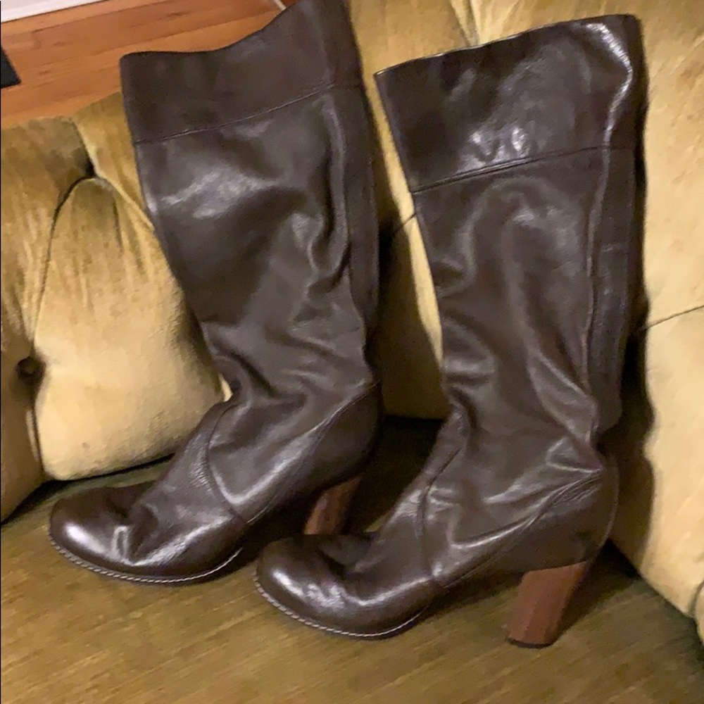 Charles and david brown leather knee High boots